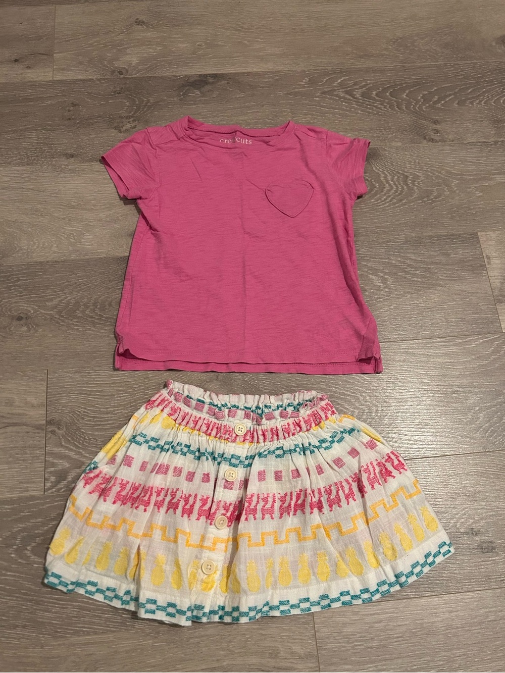 JCrew skirt and t shirt